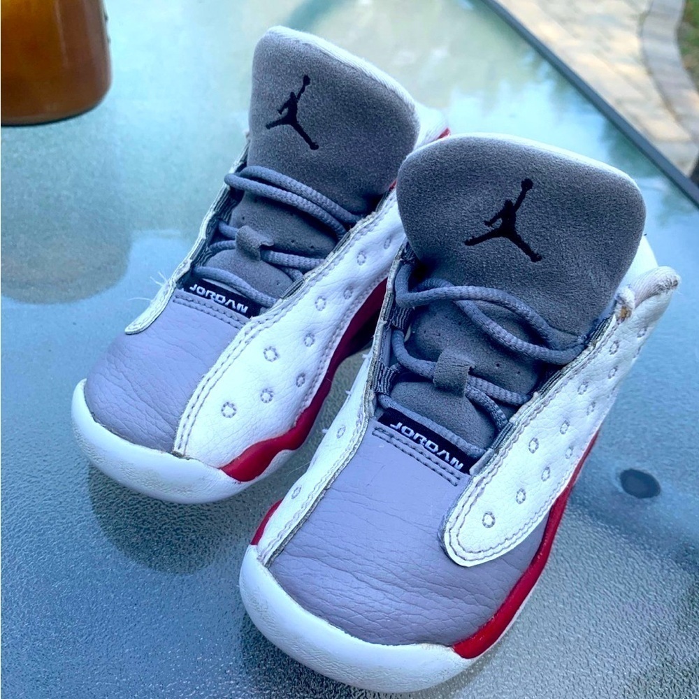Nike Air Jordan 13 XIII Retro White Red Grey Toe Sz8C 2014